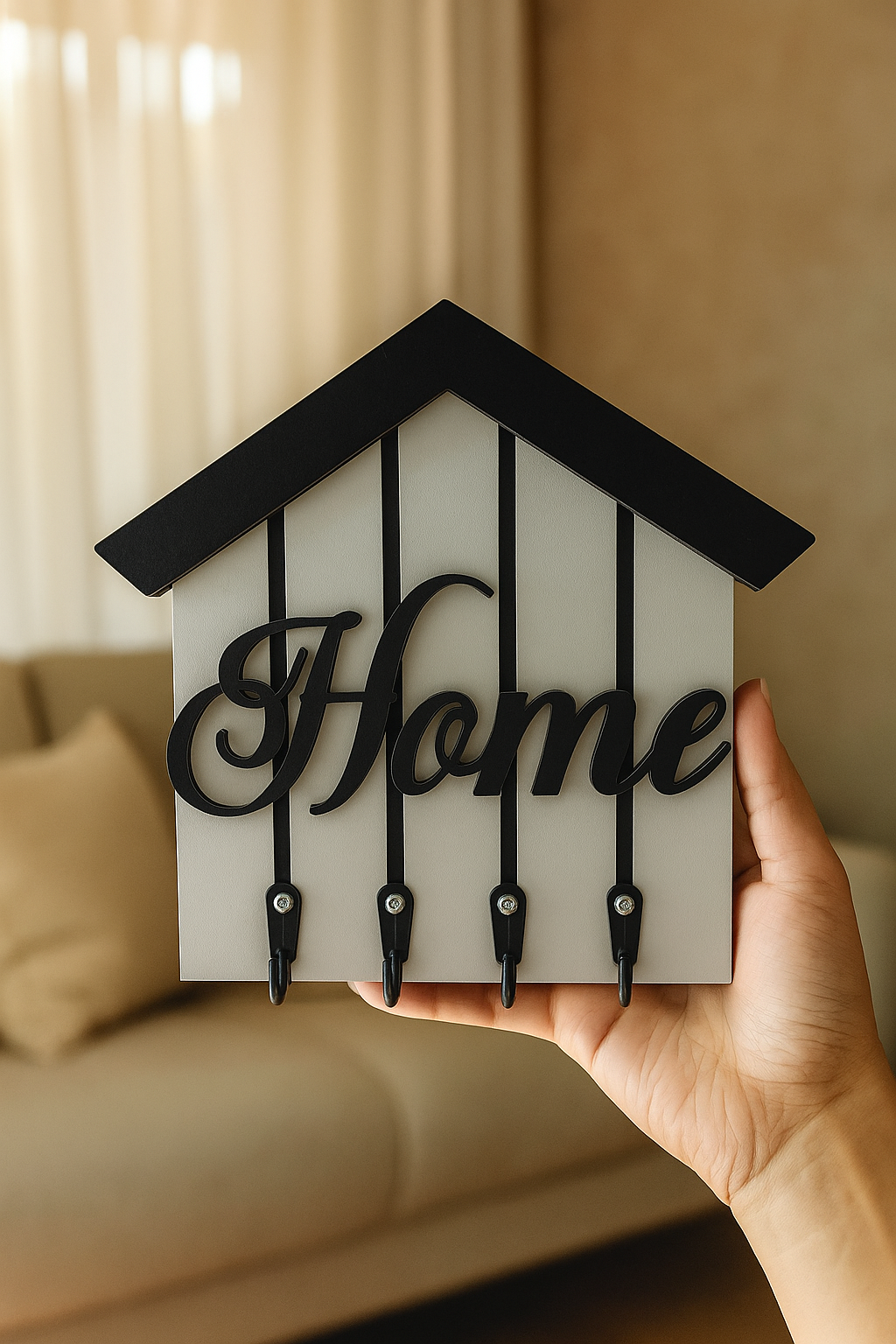 Home Yazılı Ev Şeklinde Duvar Anahtarlık Askısı