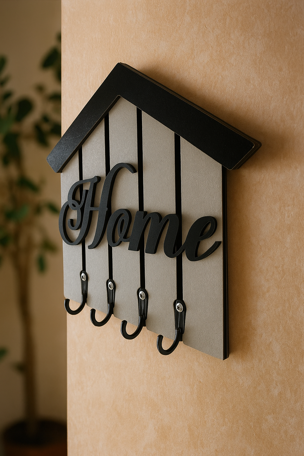 Home Yazılı Ev Şeklinde Duvar Anahtarlık Askısı